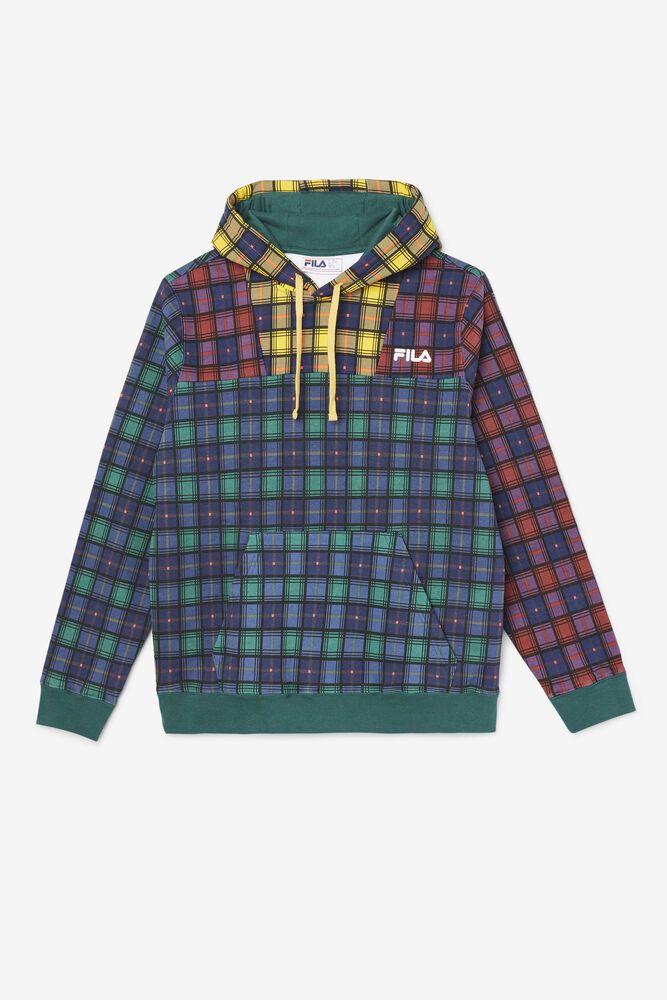 Fila Dorm Plaid Navy Hoodie Mens - NZ 94780-XUKW